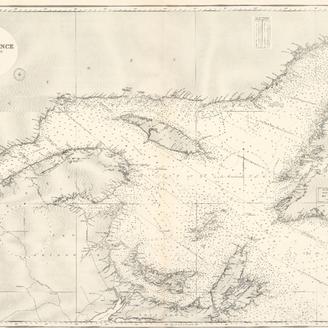 Carte de l’amiral Bayfield représentant le golfe et le fleuve Saint-Laurent